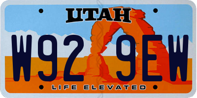 UT license plate W929EW