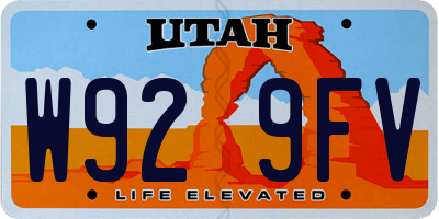 UT license plate W929FV
