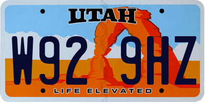 UT license plate W929HZ