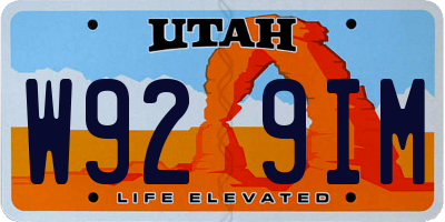 UT license plate W929IM