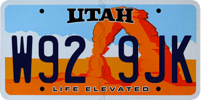 UT license plate W929JK