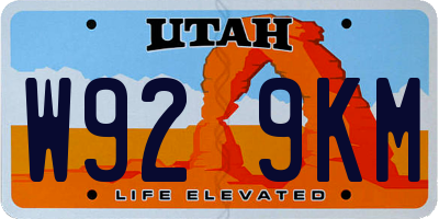 UT license plate W929KM