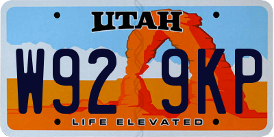 UT license plate W929KP