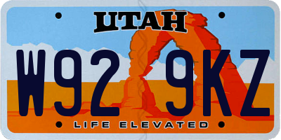 UT license plate W929KZ
