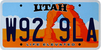 UT license plate W929LA