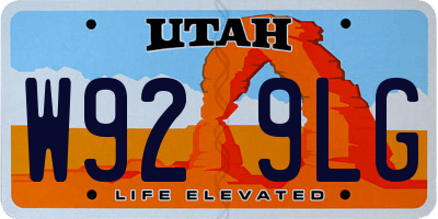 UT license plate W929LG