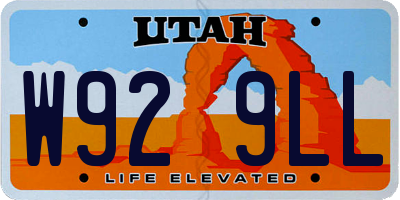 UT license plate W929LL