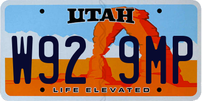 UT license plate W929MP