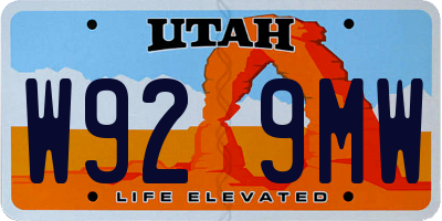 UT license plate W929MW