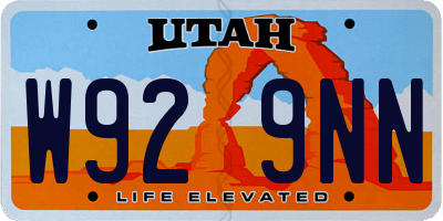 UT license plate W929NN