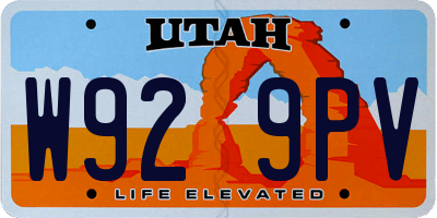 UT license plate W929PV