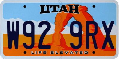 UT license plate W929RX