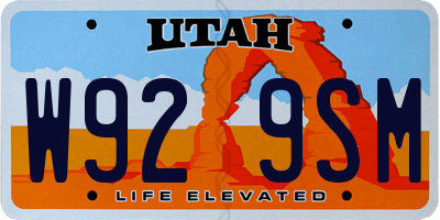 UT license plate W929SM