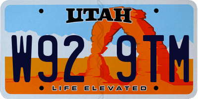 UT license plate W929TM