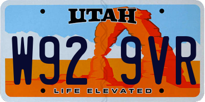 UT license plate W929VR