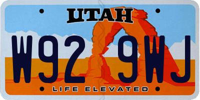UT license plate W929WJ