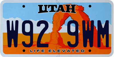 UT license plate W929WM
