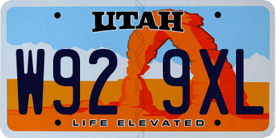 UT license plate W929XL