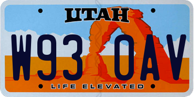 UT license plate W930AV