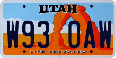 UT license plate W930AW