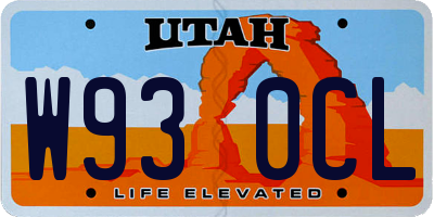 UT license plate W930CL