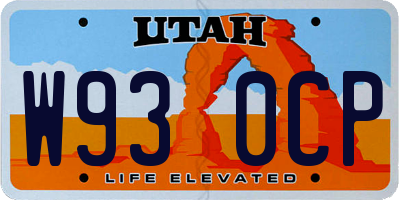 UT license plate W930CP