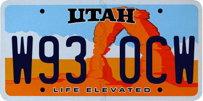 UT license plate W930CW