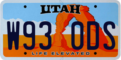 UT license plate W930DS