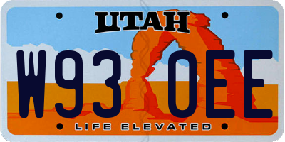 UT license plate W930EE