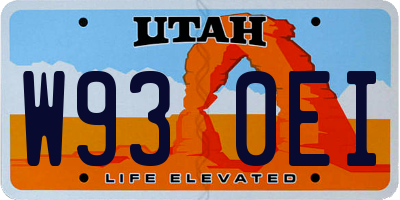 UT license plate W930EI