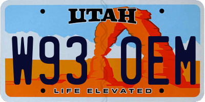 UT license plate W930EM