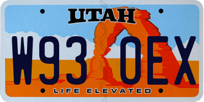 UT license plate W930EX