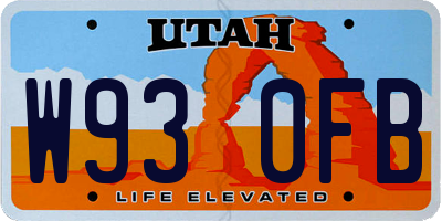 UT license plate W930FB