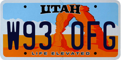 UT license plate W930FG
