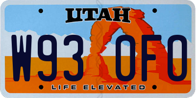 UT license plate W930FO