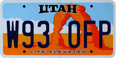 UT license plate W930FP