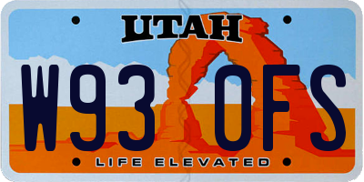 UT license plate W930FS