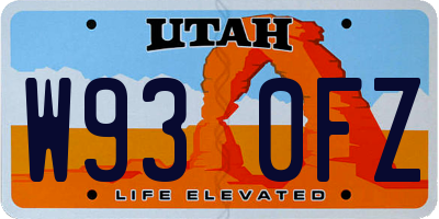 UT license plate W930FZ
