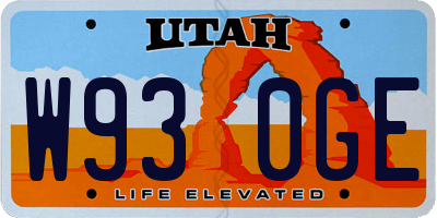 UT license plate W930GE