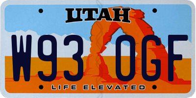 UT license plate W930GF