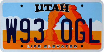 UT license plate W930GL