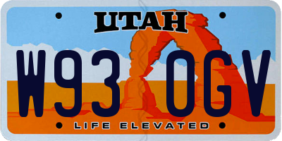 UT license plate W930GV