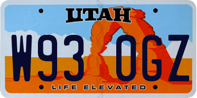 UT license plate W930GZ