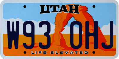 UT license plate W930HJ