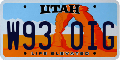 UT license plate W930IG