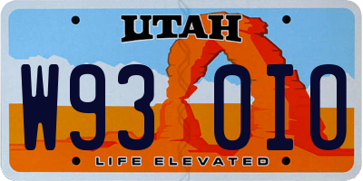 UT license plate W930IO