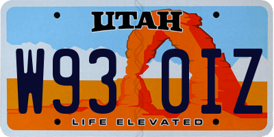 UT license plate W930IZ