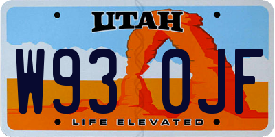 UT license plate W930JF