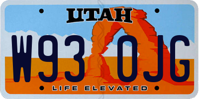 UT license plate W930JG