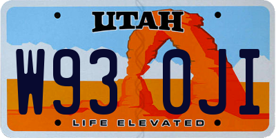 UT license plate W930JI